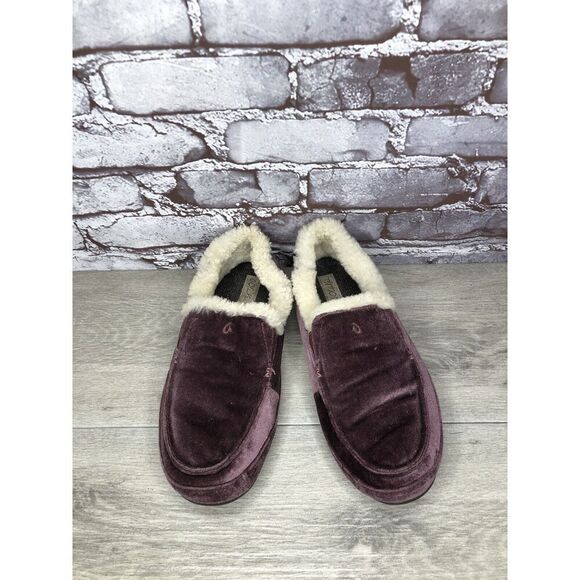 OluKai Ku'una Lanui Red Ginger Velvet Sheep Fur Slippers Women’s Sz 10M US/40EU - Picture 14 of 16